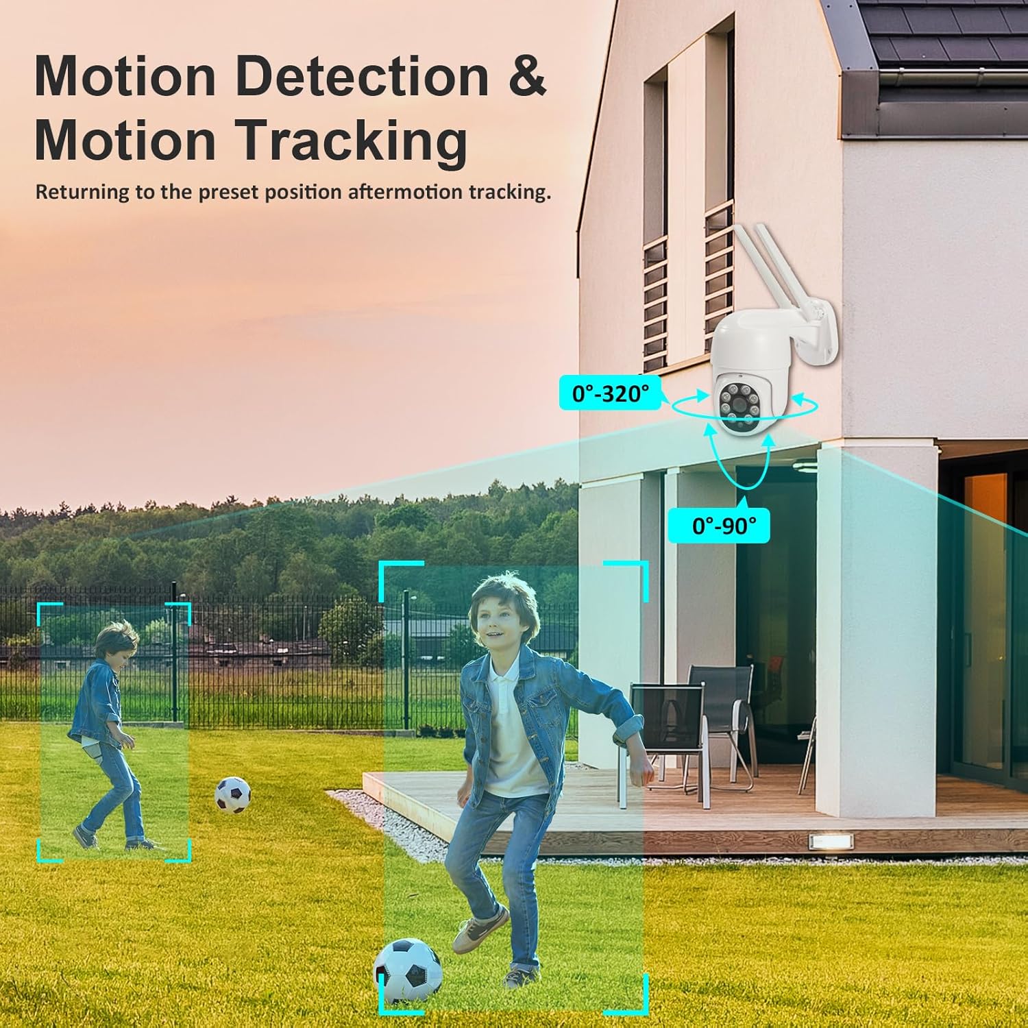 1080P Security Camera Outdoor Wired/Wireless Starlight Color Night Vision, 2MP Cameras for Home AI Human Detection & Auto Tracking