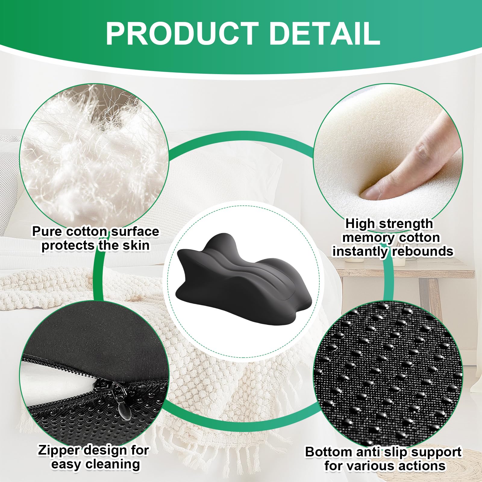 Lock Love Memory Foam Prone Pillow 27x17 260lb Support