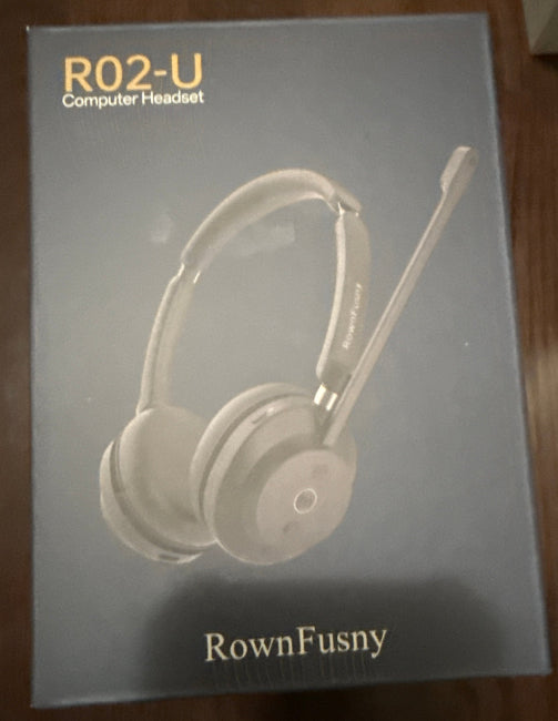 RownFusny Computer Headset R02-U - USB Wired Headset with Microphone for PC, Laptop & Office Calls