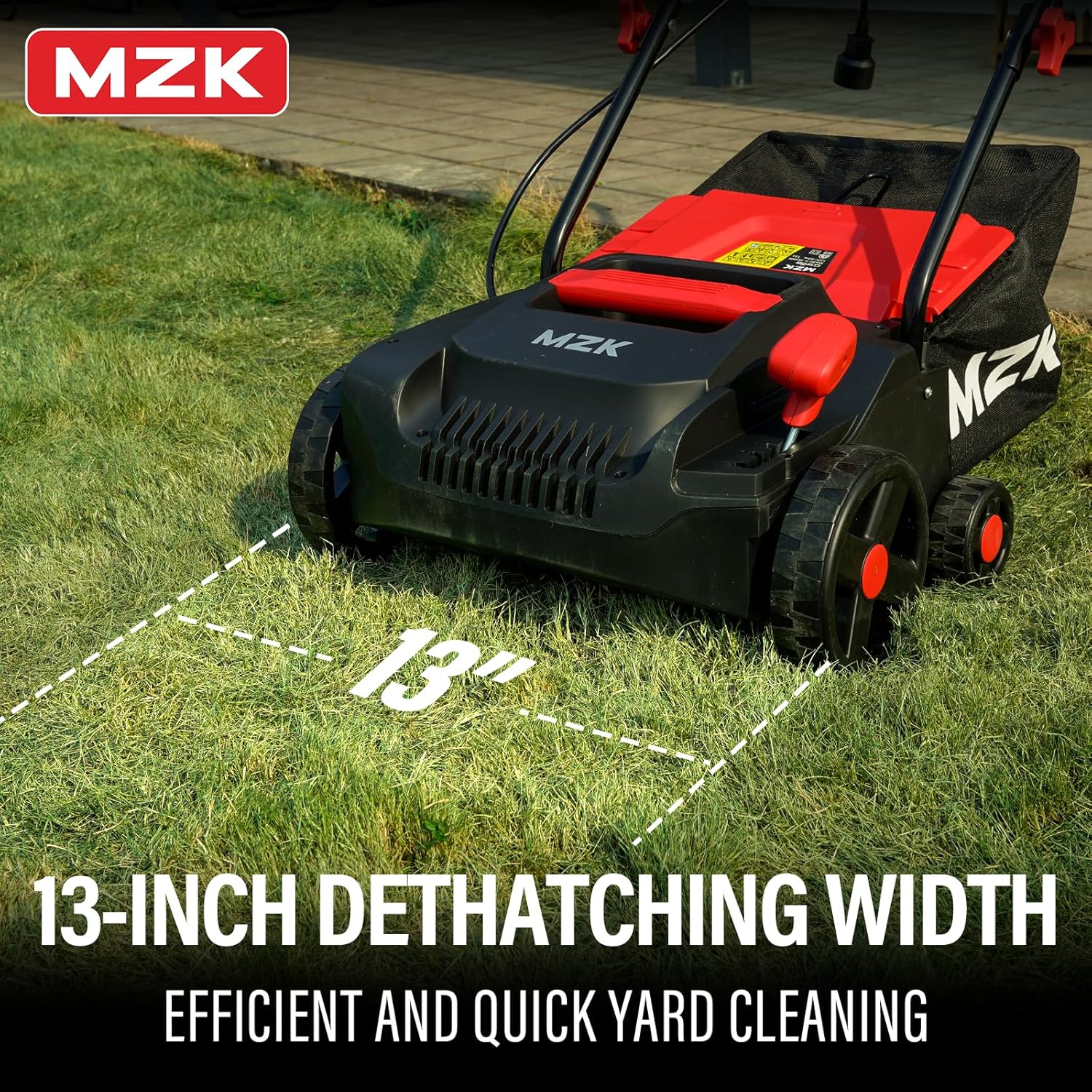 MZK 13-inch electric dethatcher and scarifier combo