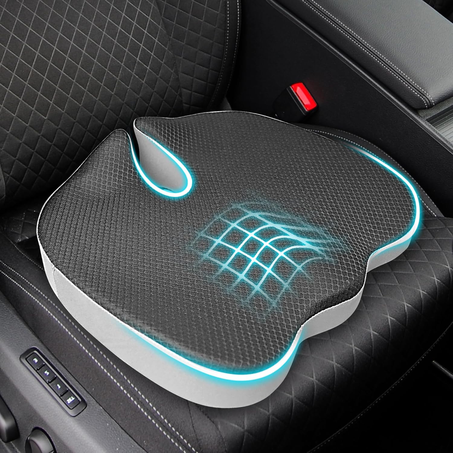 LALOSHI Seat Cushion,U-Shaped Memory Foam for Back Pain Relief - 2.8In