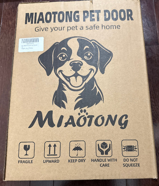 Miaotong Large Dog Door – Double Flap, Steel Frame, Wall Mount