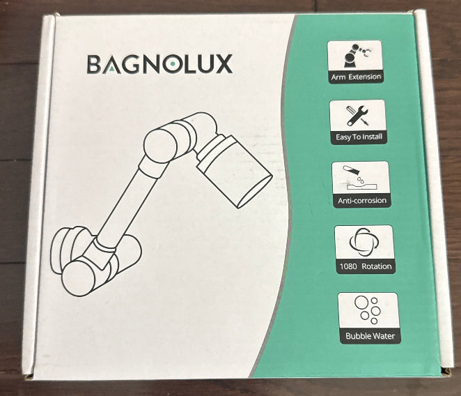 Bagnolux 1080 Swivel Faucet Extender for Bathroom Sink, 2 Modes Rotating faucet extension sprout
