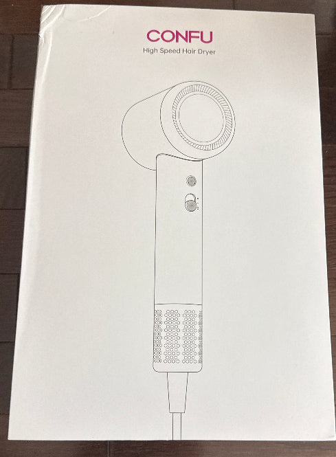 CONFU Ionic Blow Dryer 1600W, Portable Lightweight Fast Drying Negative Ion Hairdryer Blowdryer, 3 Heat Settings & Infinity Speed, with Diffuser