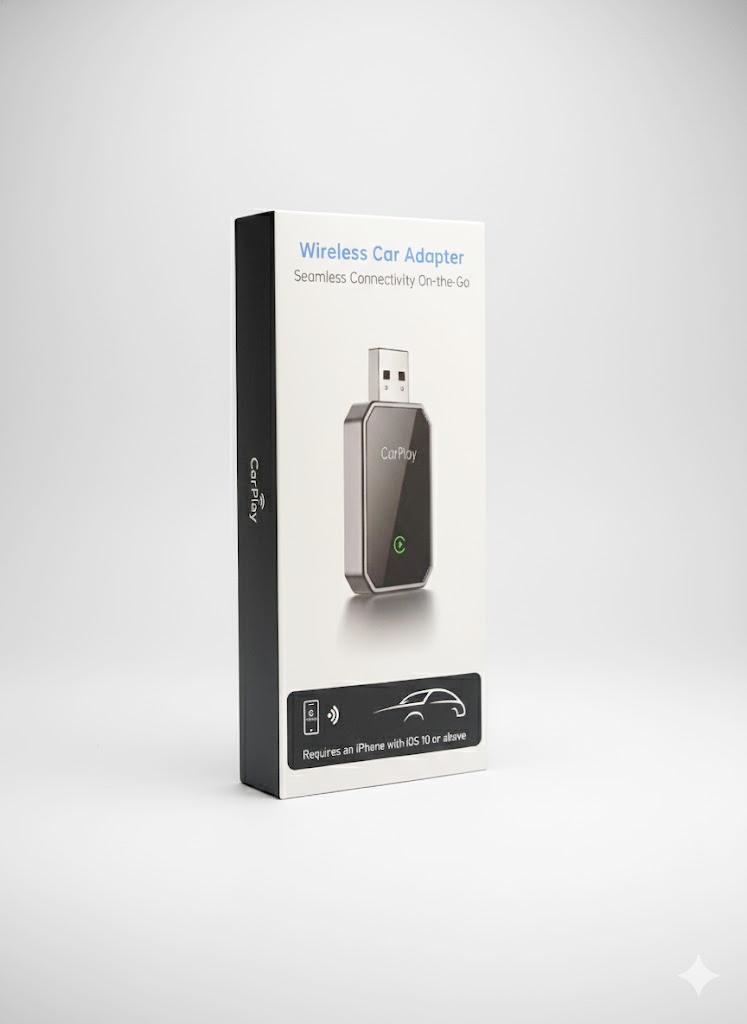 Apple CarPlay Wireless Adapter - iOS 10+ Compatible Plug & Play