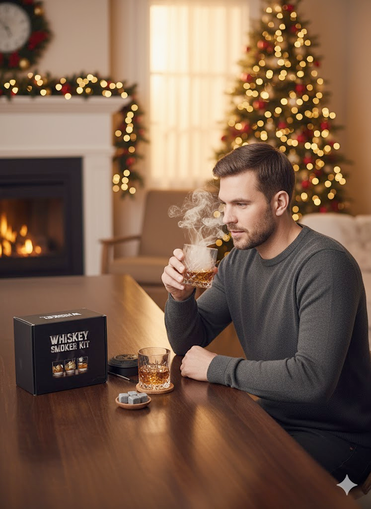 Electric Whiskey Smoker Kit - Rechargeable Cocktail Smoker with 6 Wood Chips