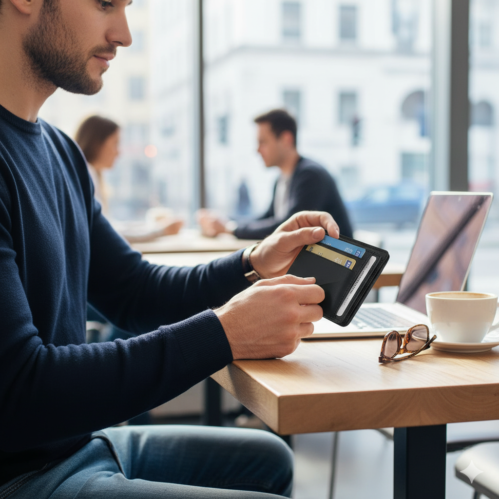 Magnetic Leather Wallet attach securely to your smartphone using MagSafe technology