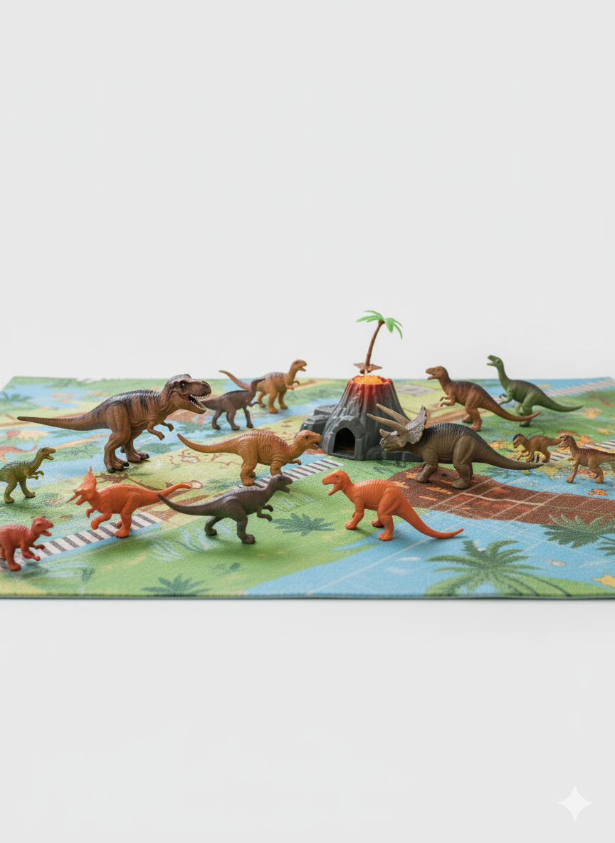 DINOSAUR WORLD Volcano Playset - Interactive Dinosaur Toy Set