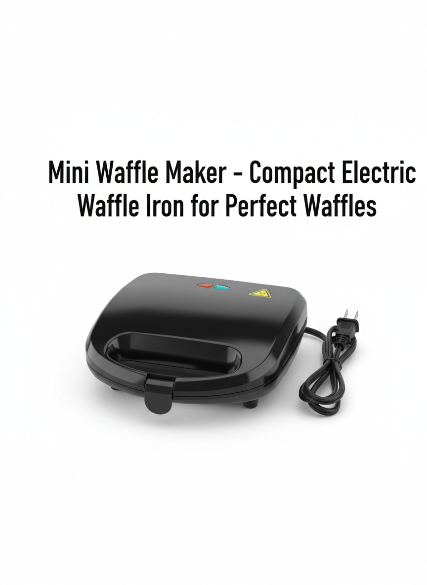 Mini Waffle Maker - Compact Electric Waffle Iron for Perfect Waffles