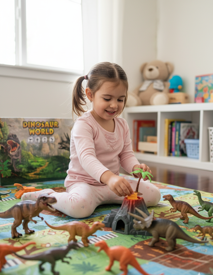 DINOSAUR WORLD Volcano Playset - Interactive Dinosaur Toy Set