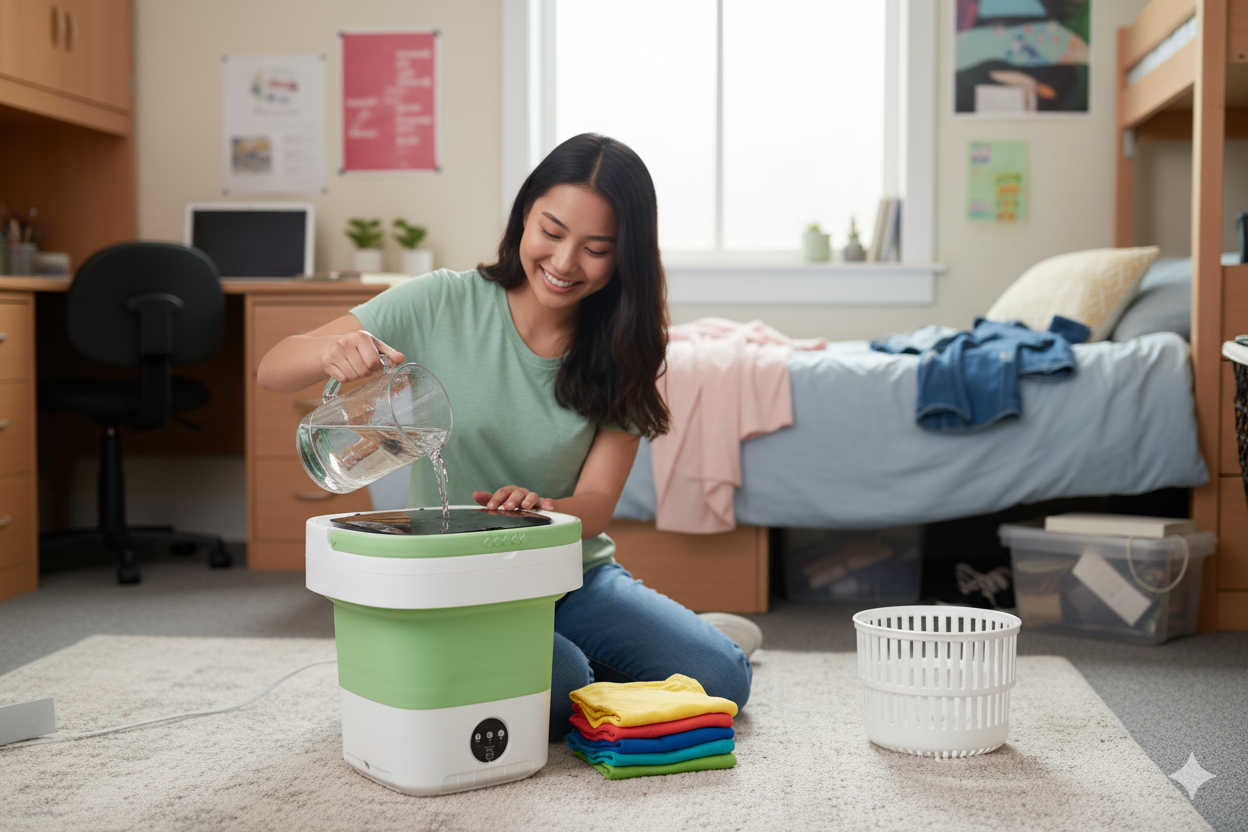 16L Portable Washing Machine - Compact Foldable Washer with Enhanced Spin & 3 Cleaning Modes