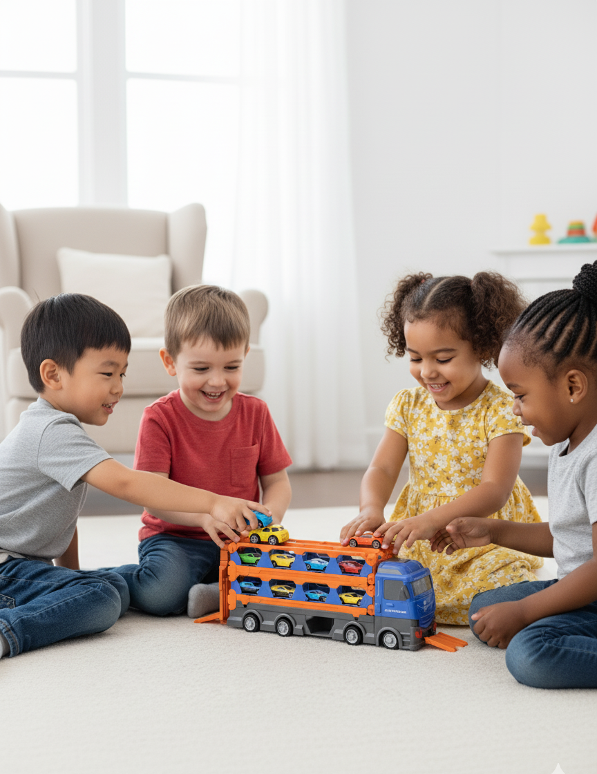 ar Carrier Truck Toy Set - Multi-Vehicle Transport Playset for Kids