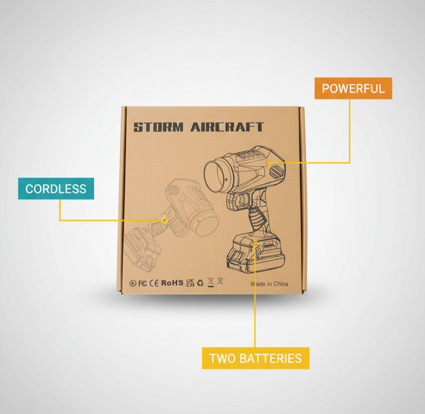 Cordless Leaf Blower Portable Dust Cleaner Handheld Blowers 2 x Batteries | Red