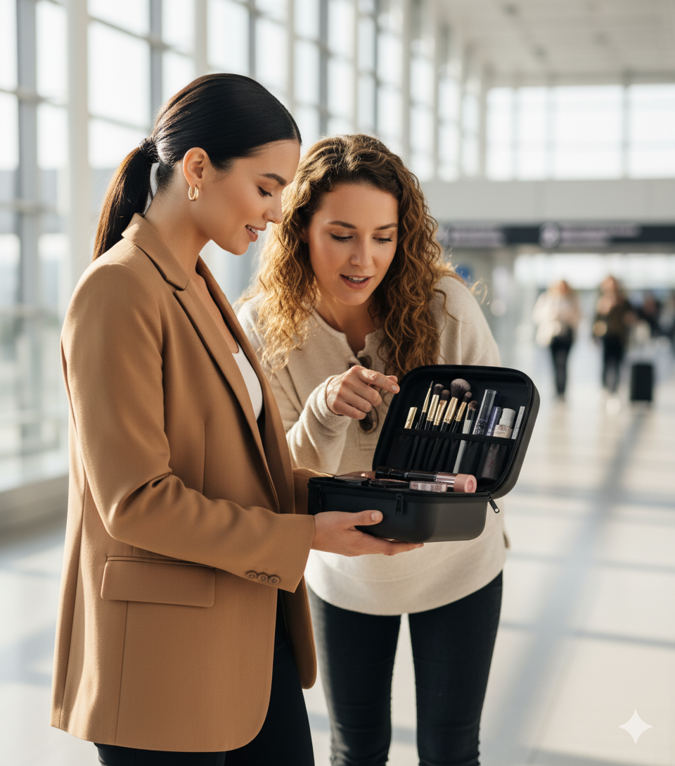 Genda 2Archer Hard Shell Cosmetic Case - Travel Makeup Organizer