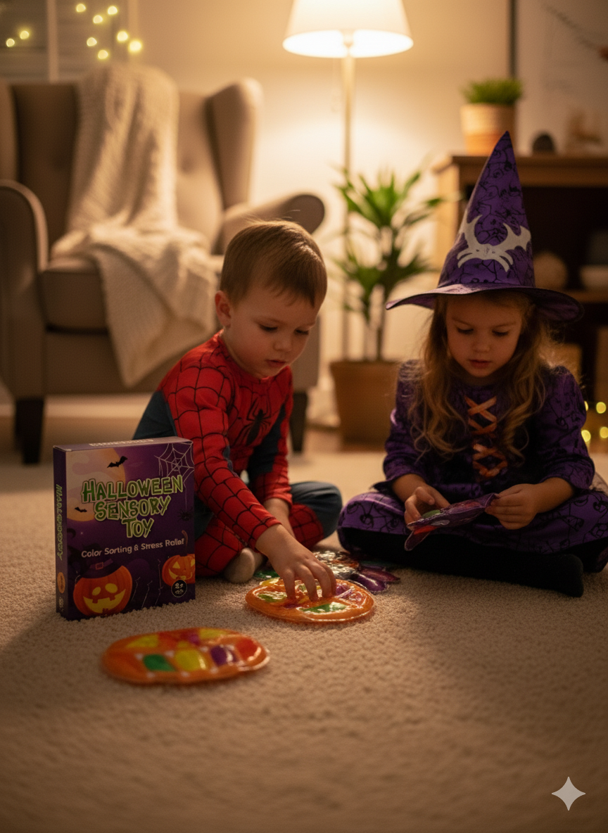 Halloween Fidget Toys Color Sorting - Stress Relief Sensory Toys