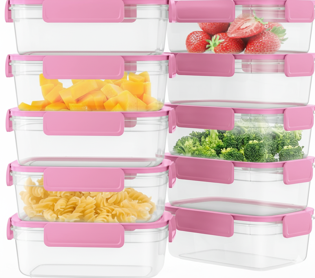 Aspinol Airtight Food Storage Container 850ML Pink - Kitchen Organization