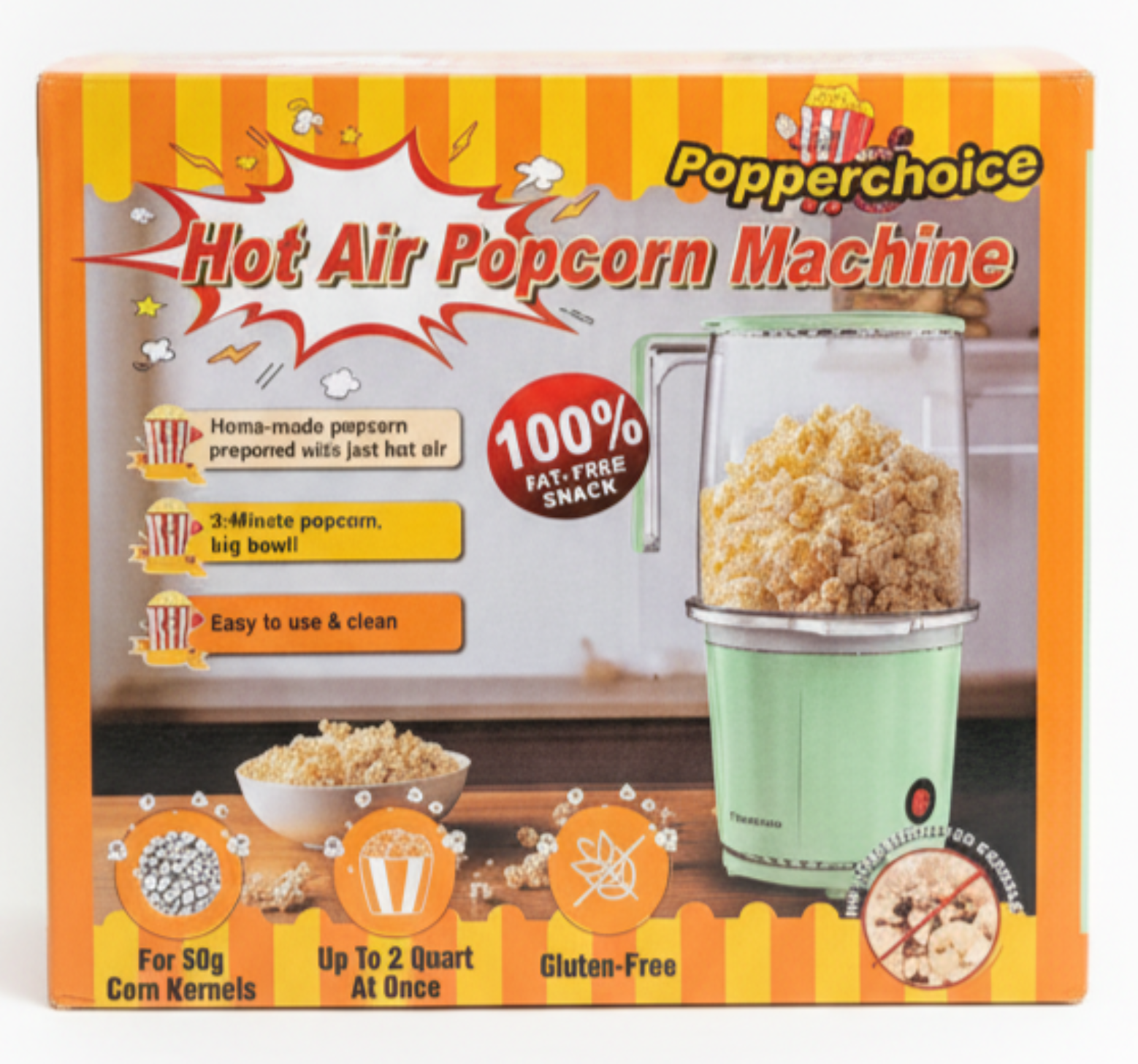 Popcorn Hot Air Machine - Healthy Oil-Free Popcorn Maker