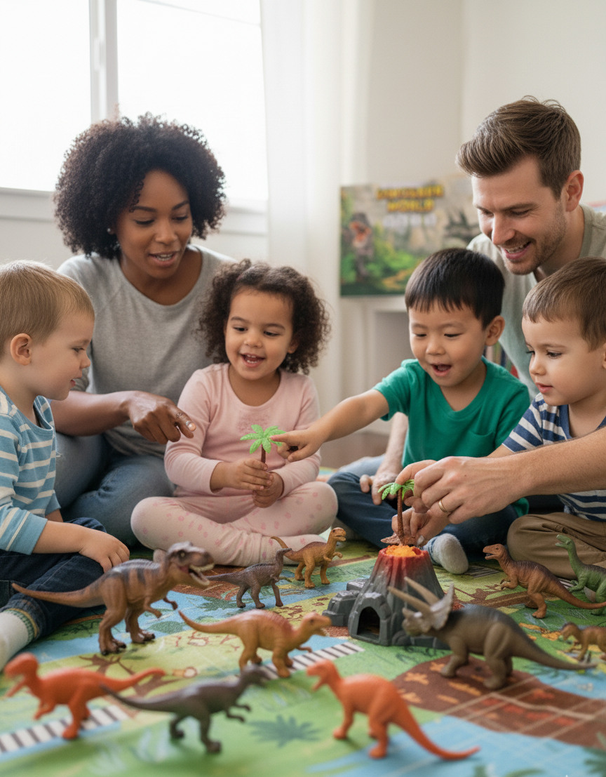 DINOSAUR WORLD Volcano Playset - Interactive Dinosaur Toy Set