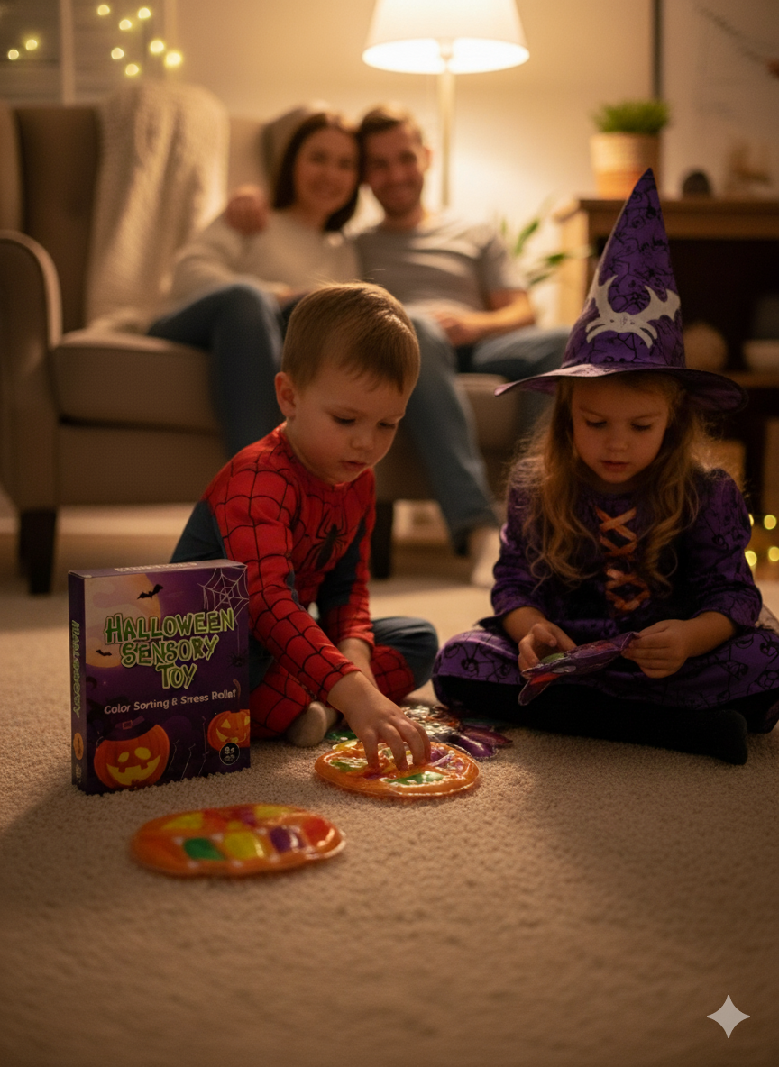 Halloween Fidget Toys Color Sorting - Stress Relief Sensory Toys