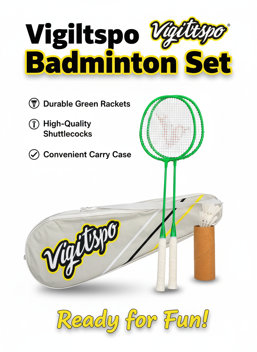 Badminton Set - Complete Racket & Shuttlecock Kit for Indoor Outdoor Play