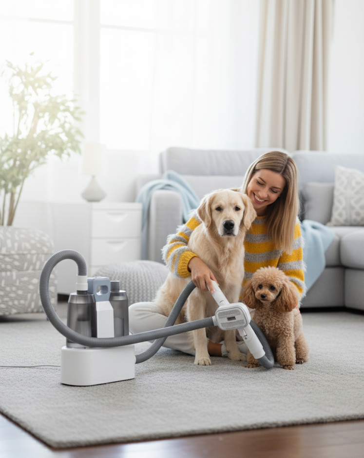 2-in-1 Pet Grooming Vacuum & Dryer - Professional Dog Cat Hair Removal System a