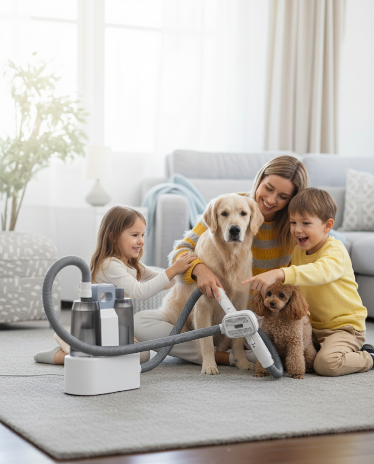 2-in-1 Pet Grooming Vacuum & Dryer - Professional Dog Cat Hair Removal System a