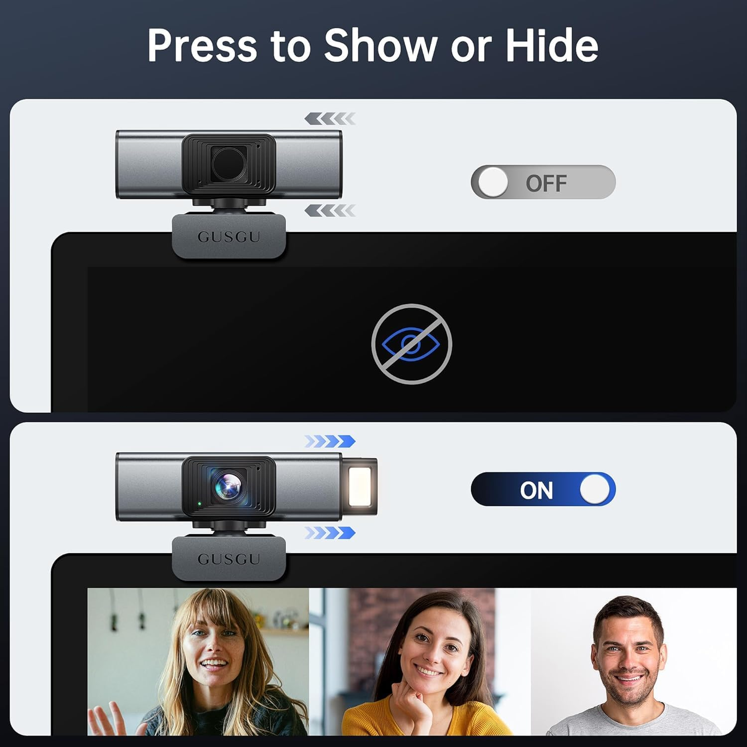 GUSGU G940 2K Quad HD Webcam - Professional Streaming Camera with Microphone