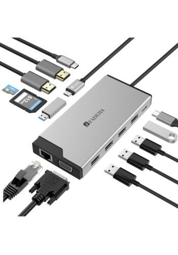 Bfadeha DV3 USB-C 12-in-1 Triple Display Full HD Mini Docking Station