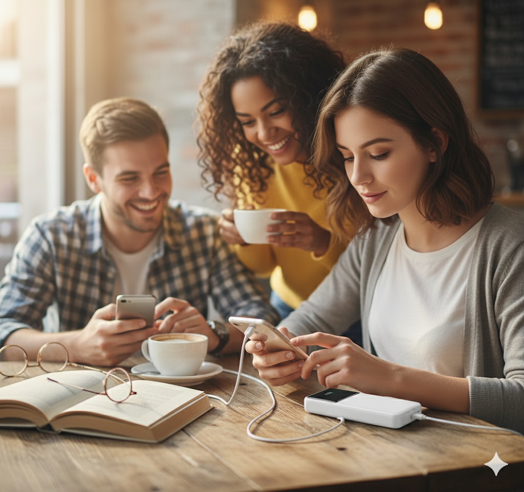 S6 Power Bank – 22.5W Fast Charge, 12,800mAh with Built-In Cables; Digital Display