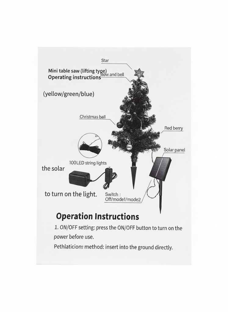 Solar-Powered Christmas Tree Lights – Outdoor LED Decor