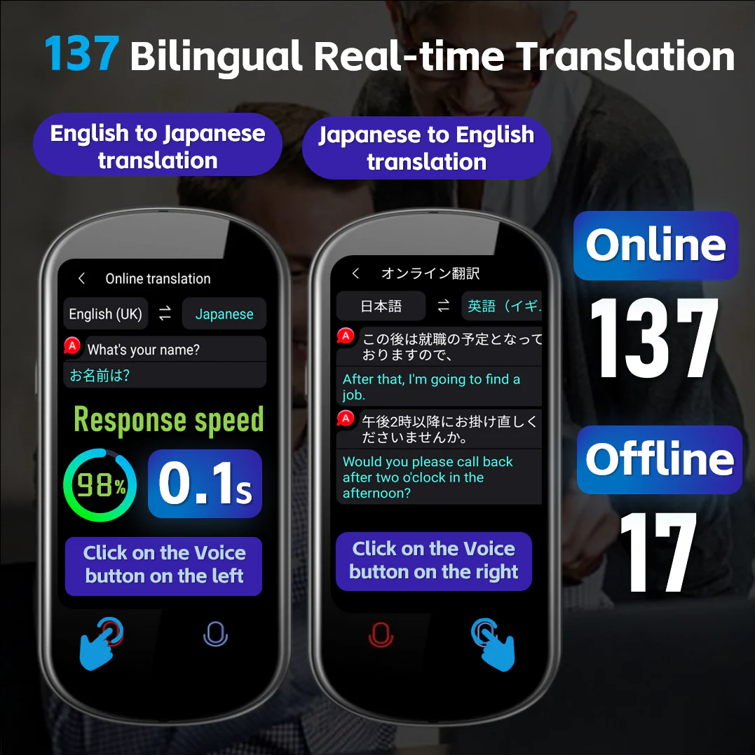 VORMOR Z2 Translation Earbuds - Real-Time Language Translator Headphones