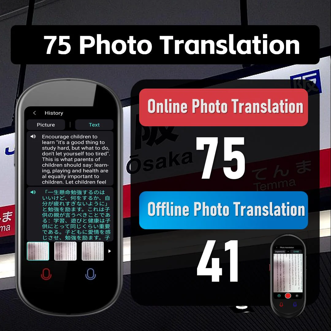 VORMOR Z2 Translation Earbuds - Real-Time Language Translator Headphones