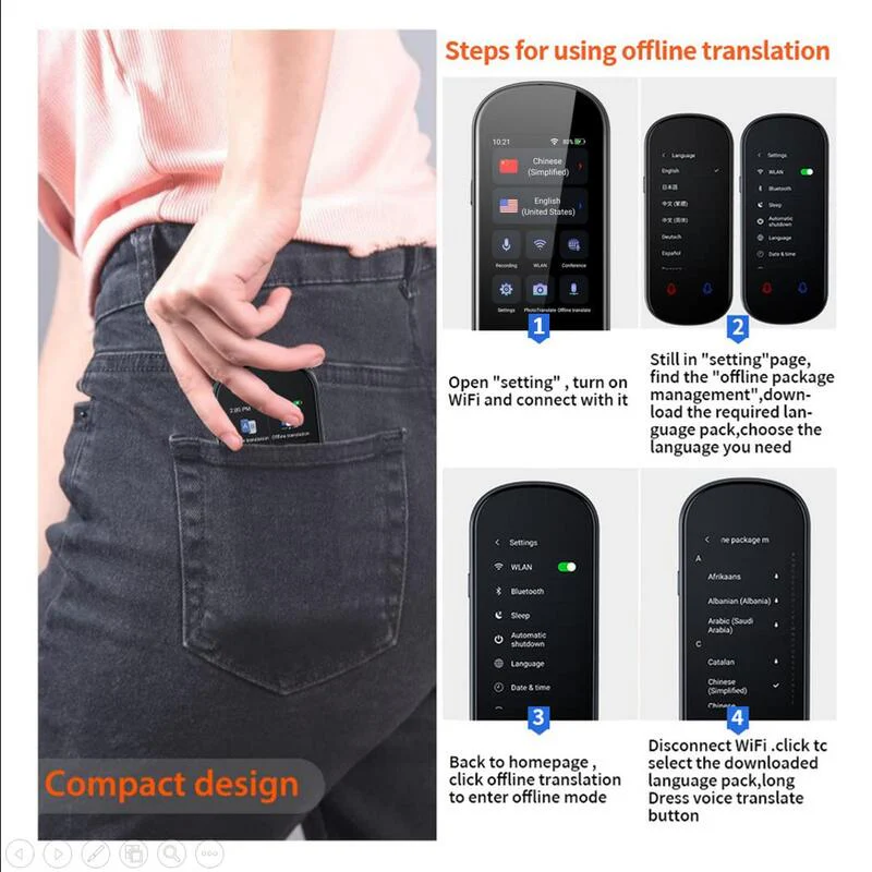 VORMOR Z2 Translation Earbuds - Real-Time Language Translator Headphones