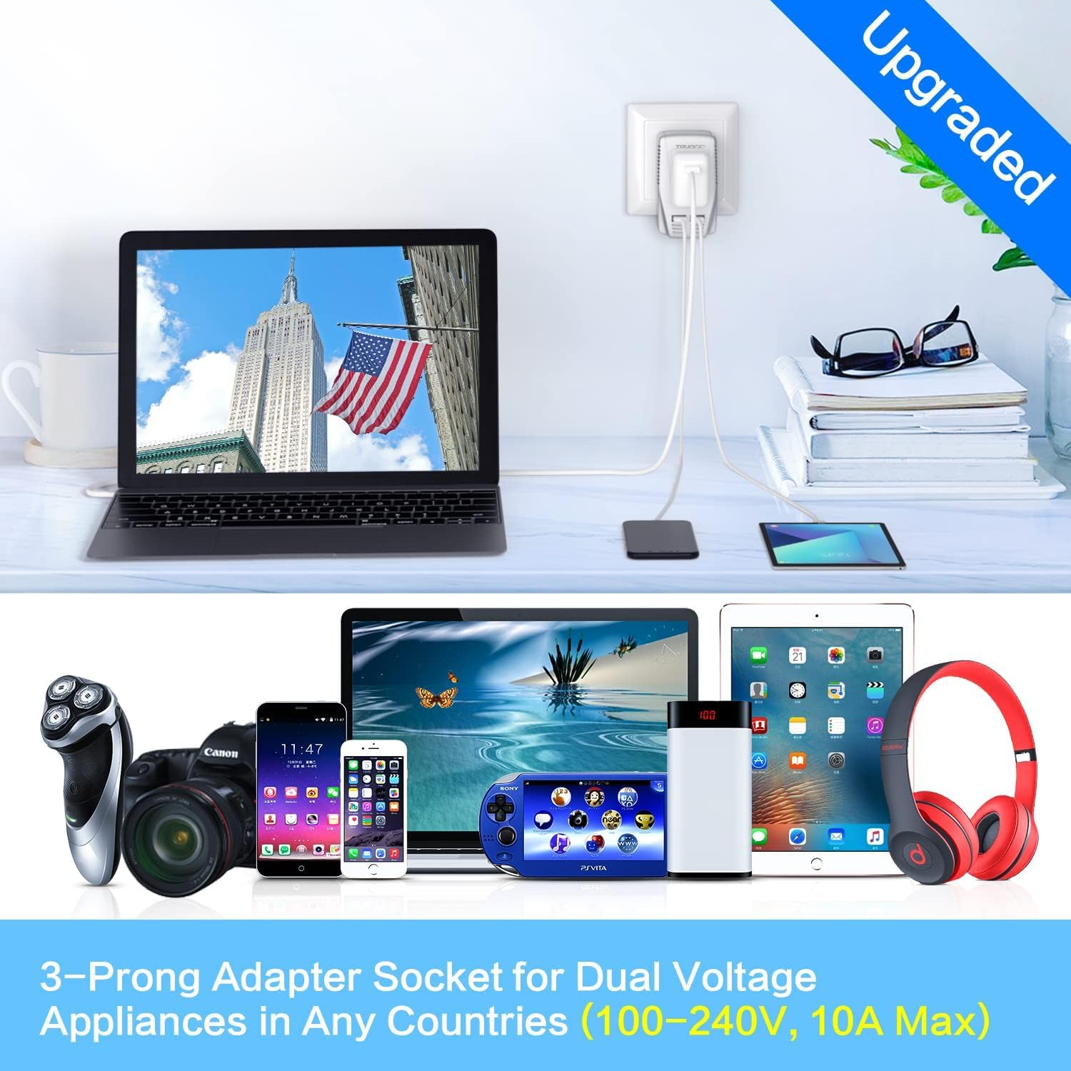 TryAce 2000W Travel Voltage Converter 220V to 110V - Step Down Power Adapter