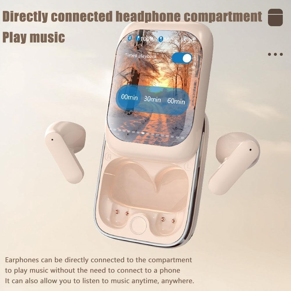 AI Cordless Earbuds - Smart LED Touchscreen Wireless Bluetooth Headset