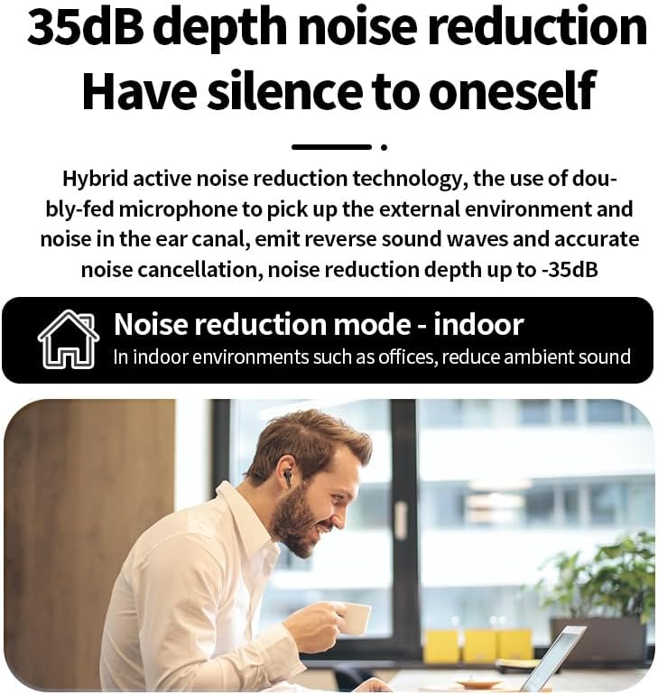 LOOPGANEN in-Ear Wireless Bluetooth 5.4 Headset in Pearl White