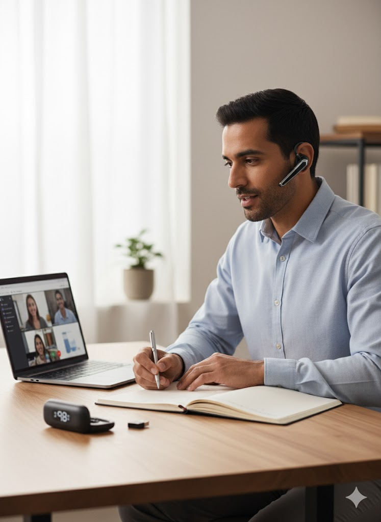 ENC Wireless Business Headset ā Model N18 Wireless Headsets - Bluetooth Earbuds for Calls and Music