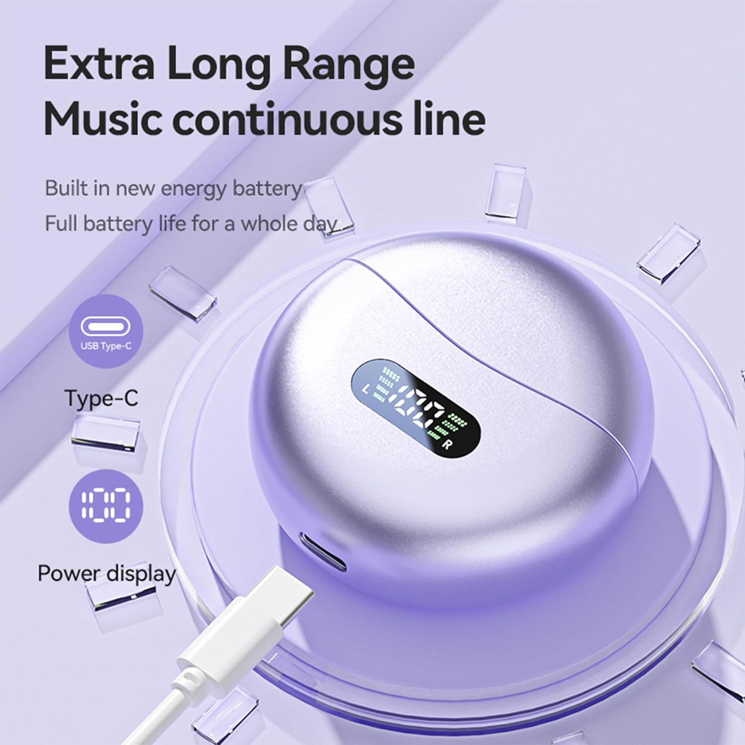 Open Ear Earbuds - Bluetooth 5.4 Wireless Headphones with Adaptive Noise Cancelling Mic