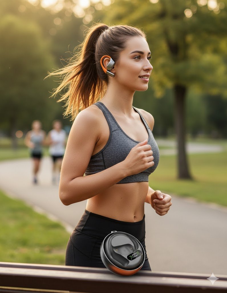 AI Intelligent Translation M113 Bluetooth Headset OWS Over-Ear Long-Lasting Waterproof Rotating Ball