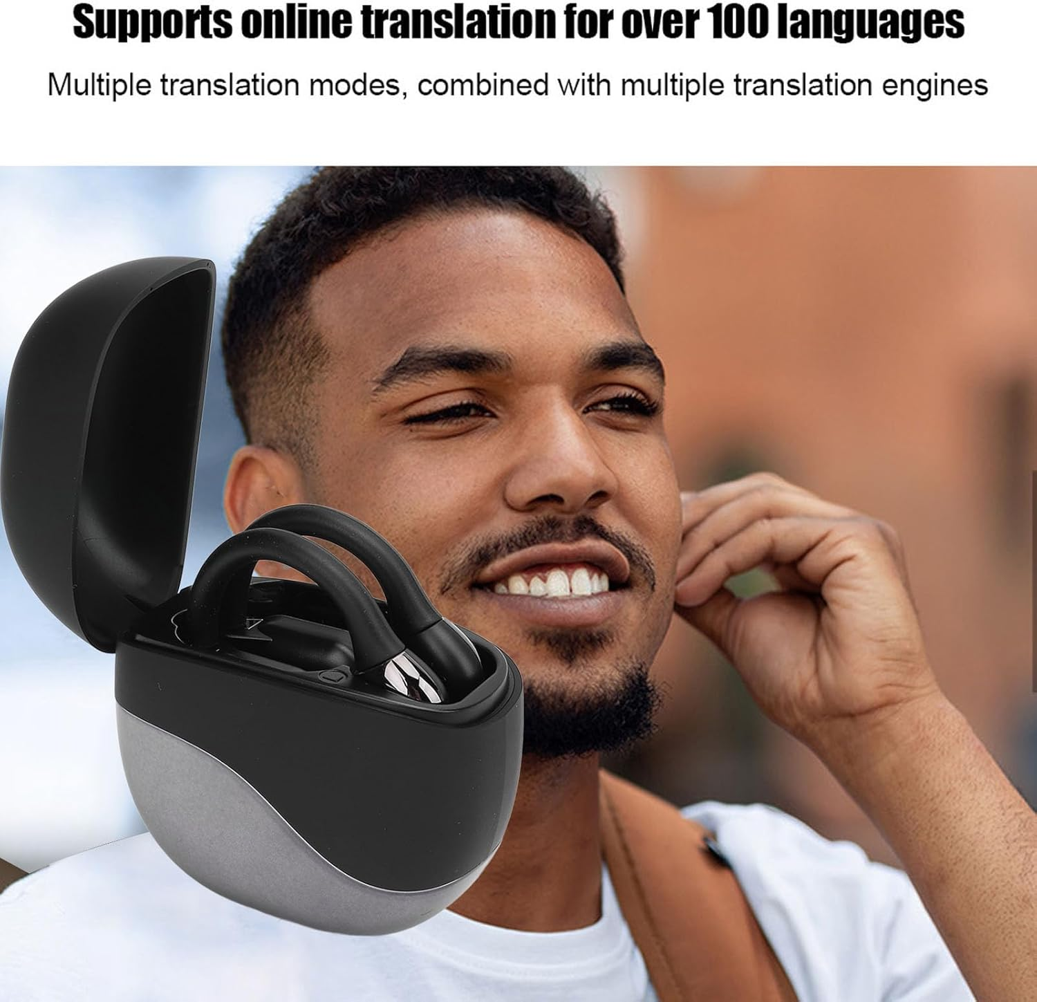 M62 Language Translator Earbuds, 133 Languages Real Time Two Way Cordless Bluetooth Translation Device with App, TWS Noise Reduction, Voice Control,