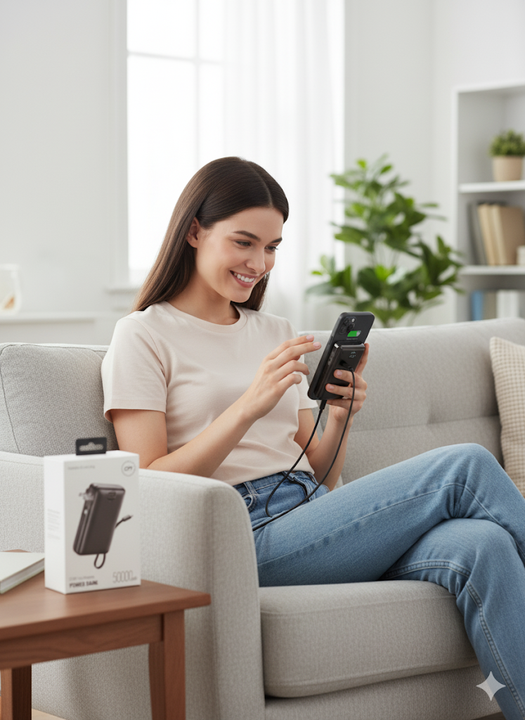 50000mAh Portable Charger CP1 - High-Capacity Power Bank for Travel & Work