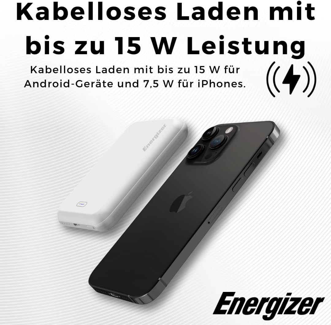 Energizer 5000mAh MagSafe Power Bank - 20W USB-C PD Wireless Charger for iPhone