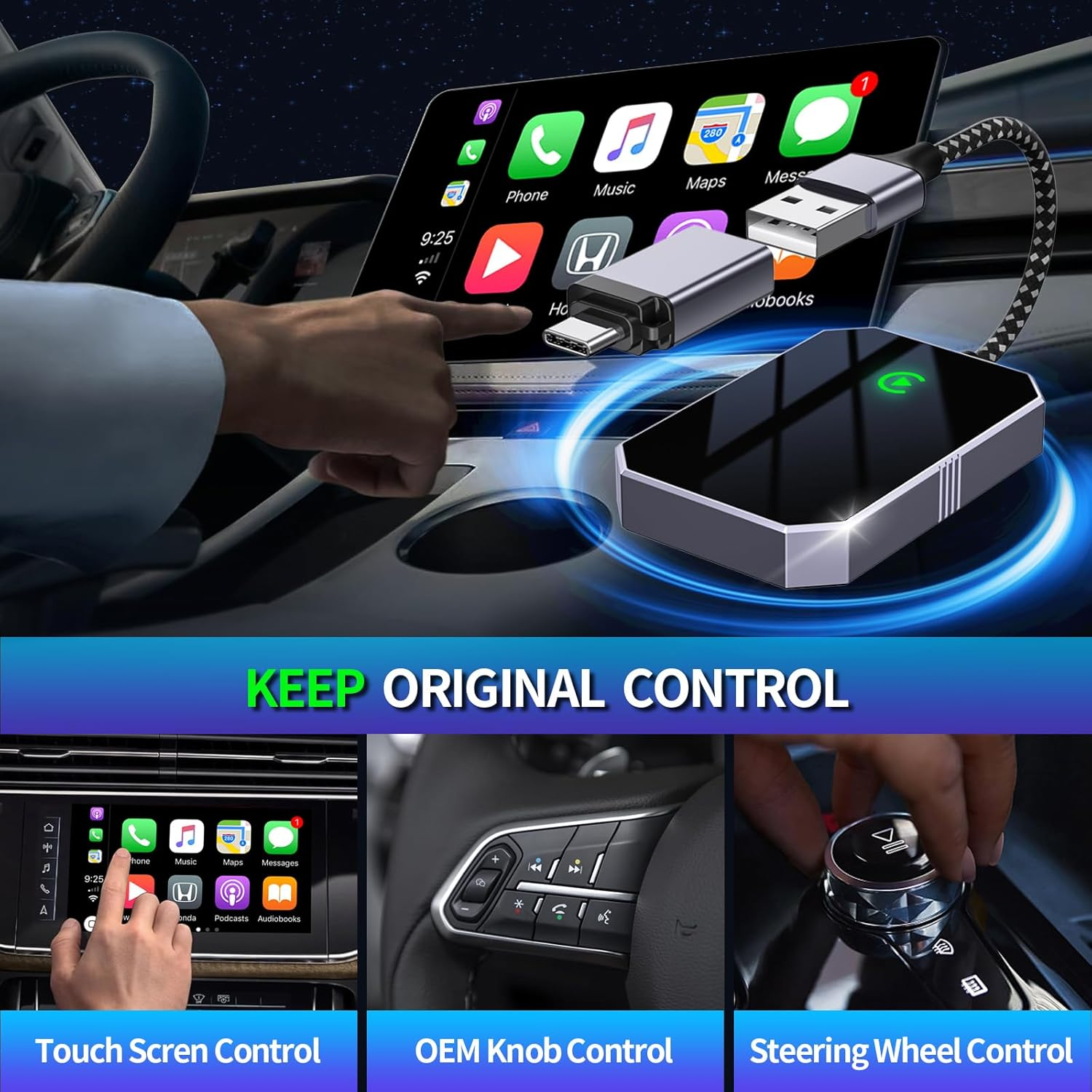 Apple Wireless CarPlay Adapter - Convert Wired to Wireless CarPlay for iPhone