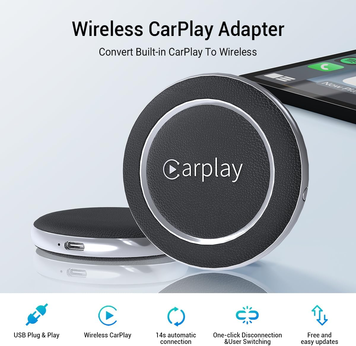 Wireless CarPlay Adapter - Convert Wired to Wireless for iPhone iOS 10+