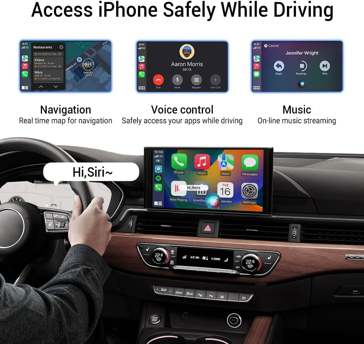 Wireless CarPlay Adapter - Convert Wired to Wireless for iPhone iOS 10+