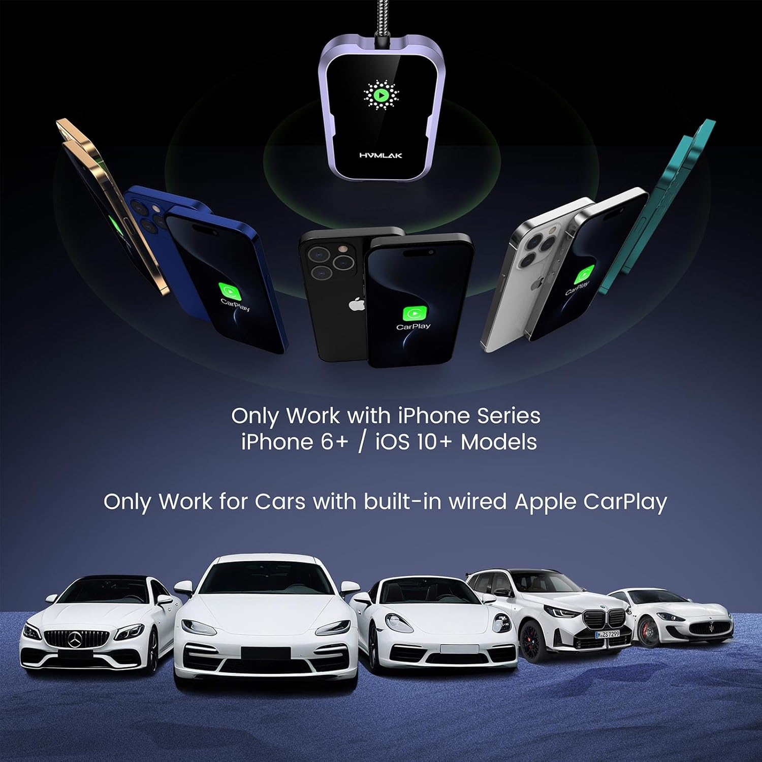 AIR360 Apple Wireless CarPlay Adapter - Bluetooth 5.4 WiFi 6.0 Metal Shell