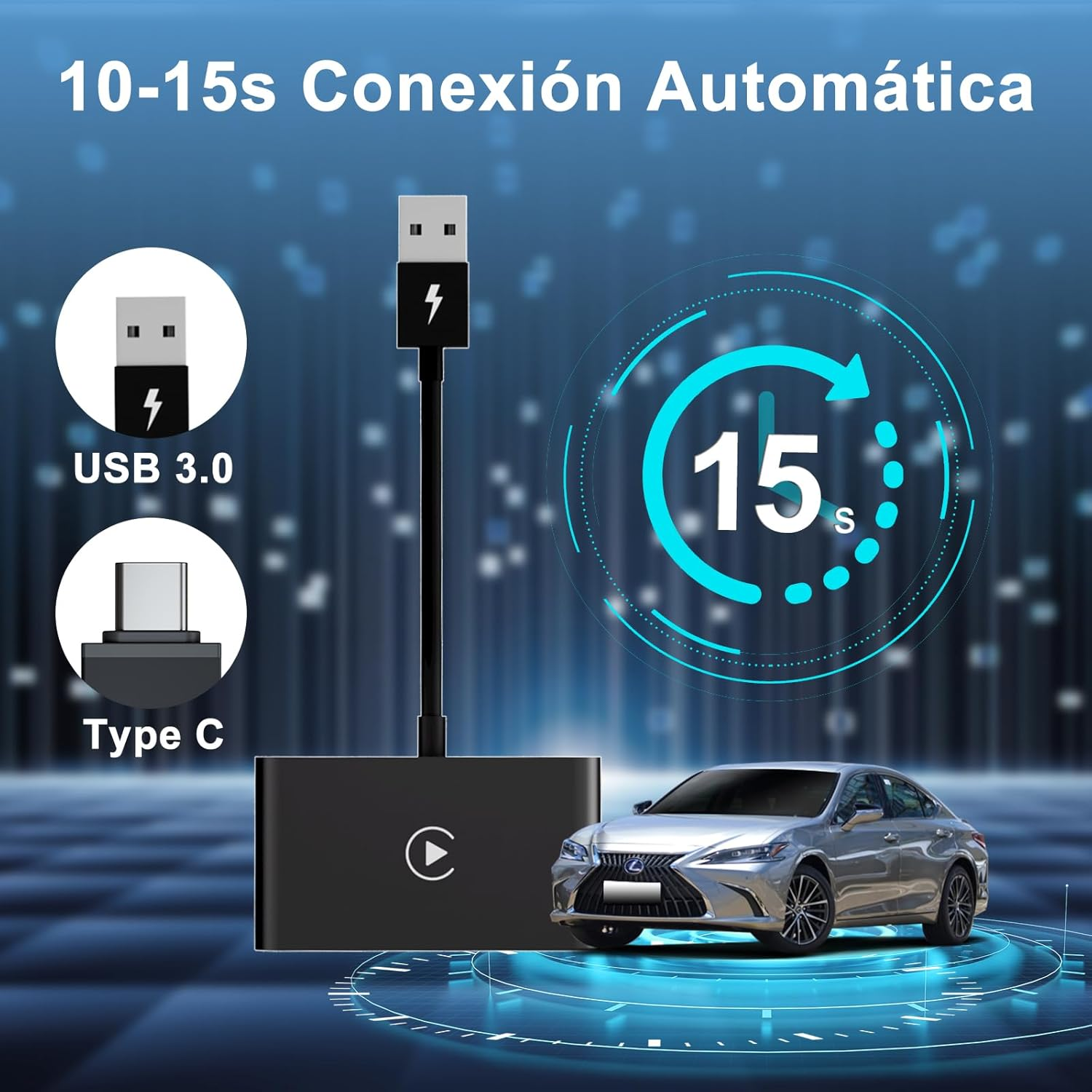 Wireless Android Auto CarPlay Adapter - Convert Wired to Wireless 2015+