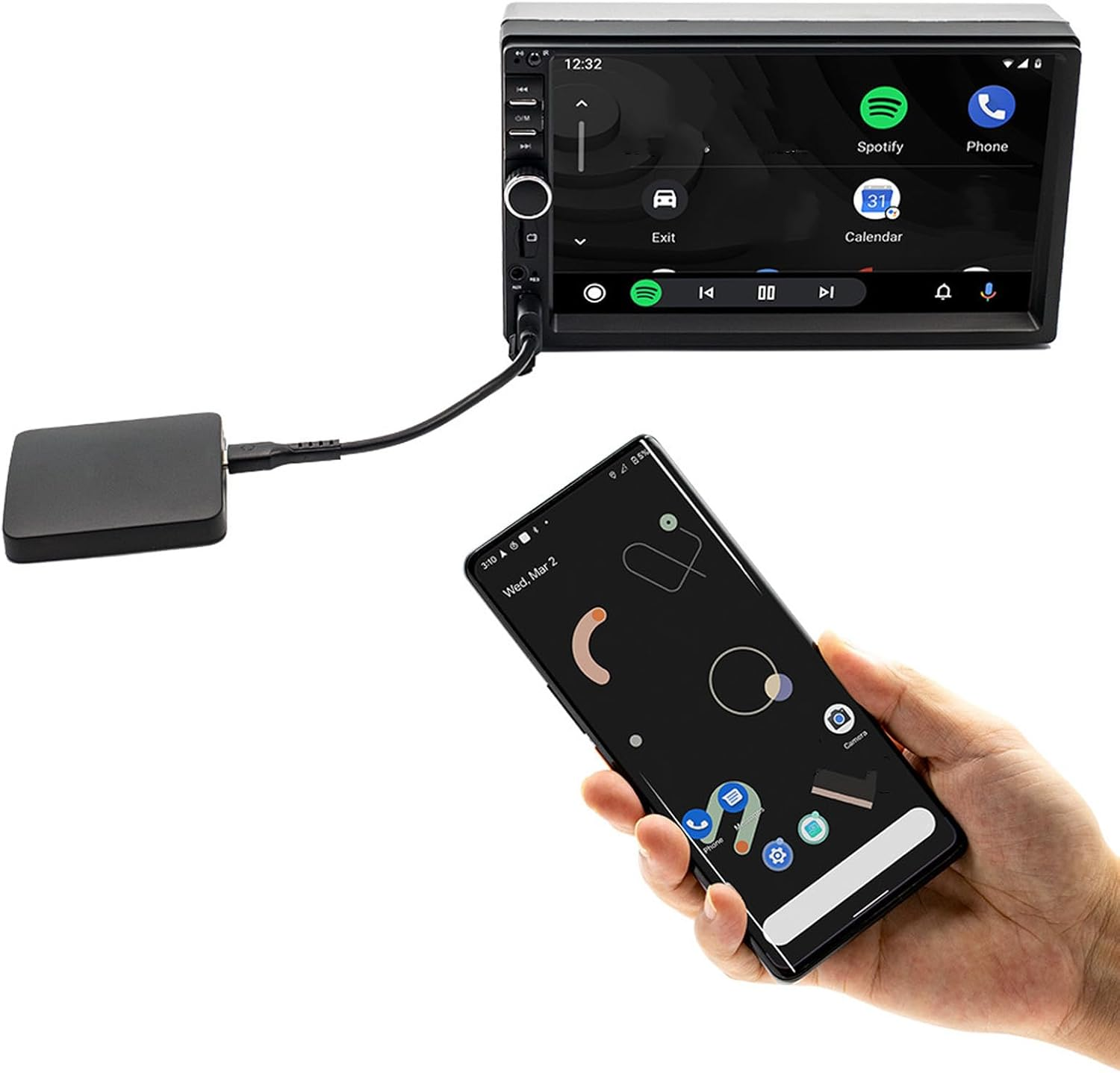 Wireless CarPlay Android Auto Adapter - 2-in-1 USB-C Plug & Play Dongle