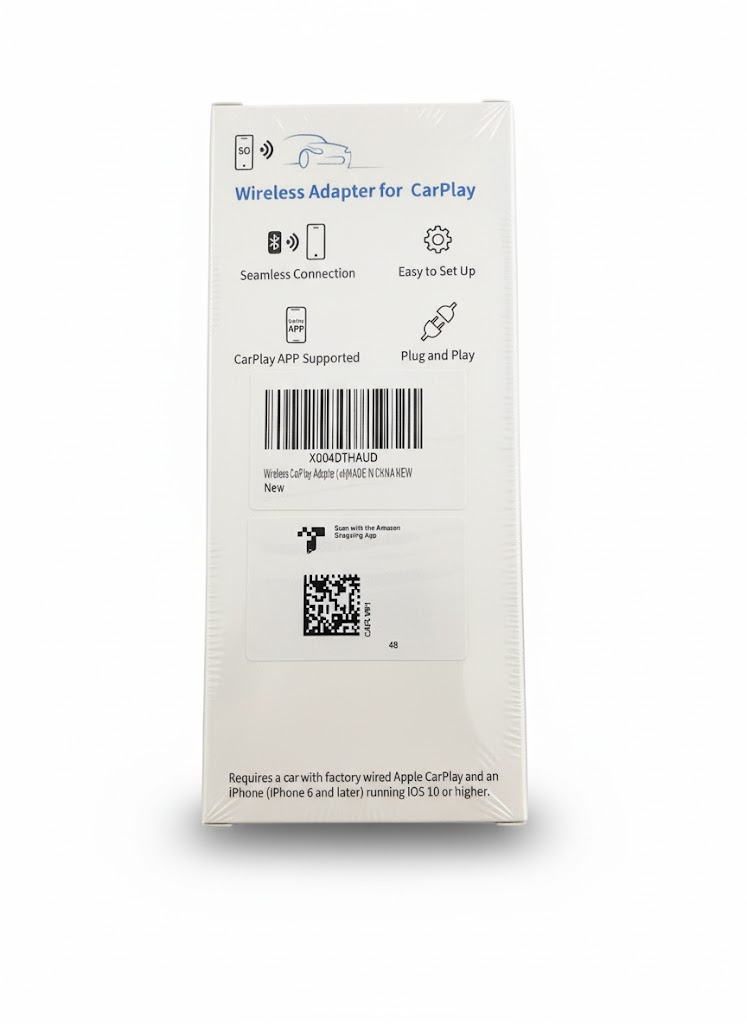 Wireless CarPlay Adapter – Plug & Play for iPhone iOS 10+ (Wired to Wireless Upgrade)