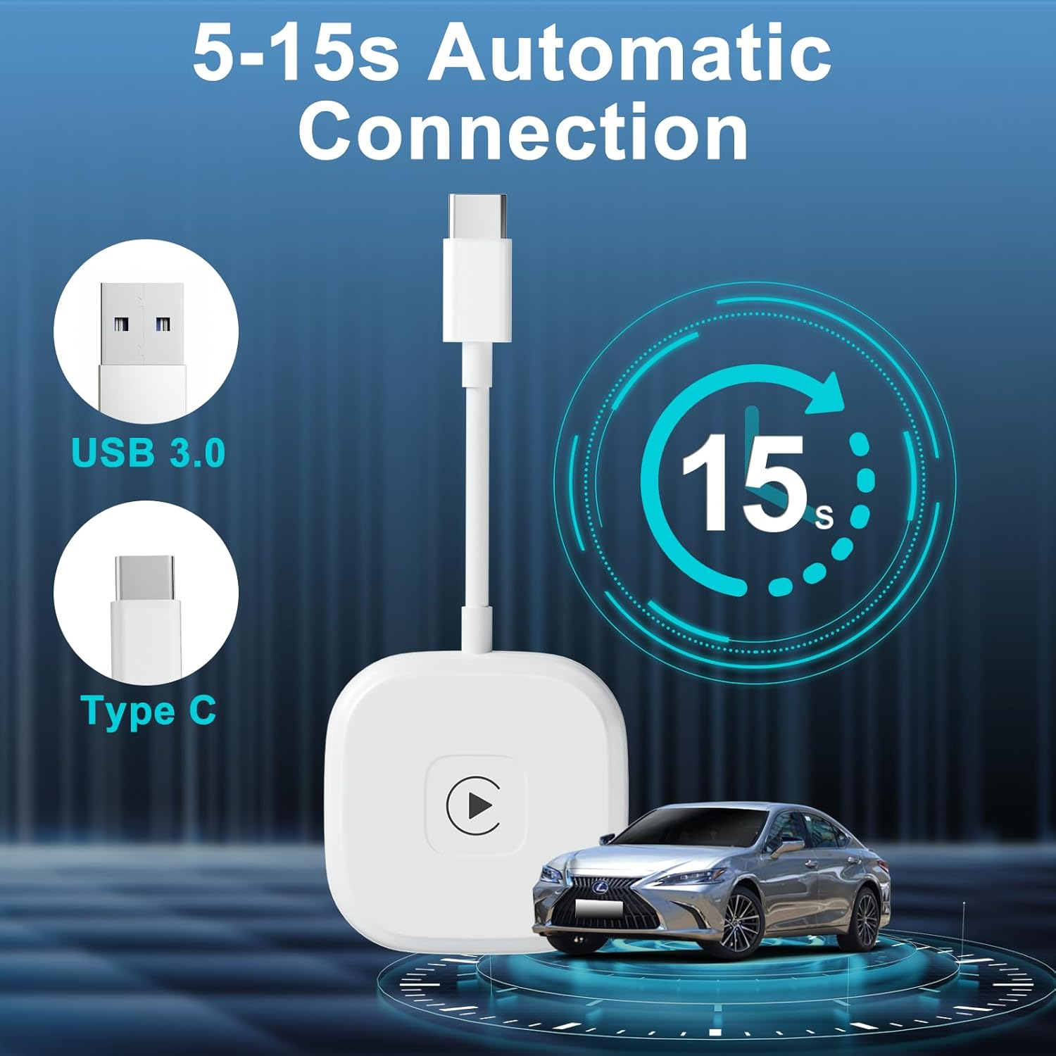 Wireless CarPlay Dongle A1 - iPhone iOS 10+ Adapter | Wired to Wireless